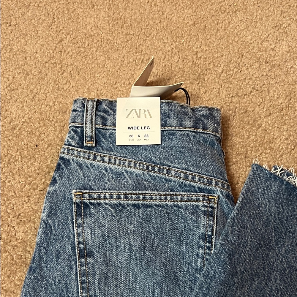 Zara Denim Wide Leg Pants